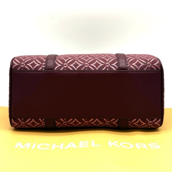 Michael Kors Medium Travel Duffle Satchel Bag Ox Blood Multi - Picture 6 of 11